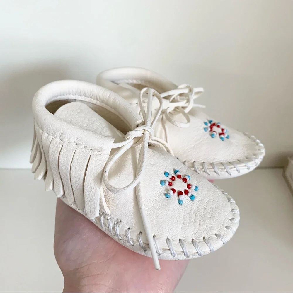 90’s Vintage elk skin baby moccasins